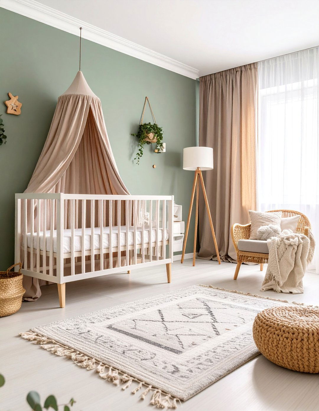 Sage Green Serenity Nursery - 25 Boho Nursery Ideas
