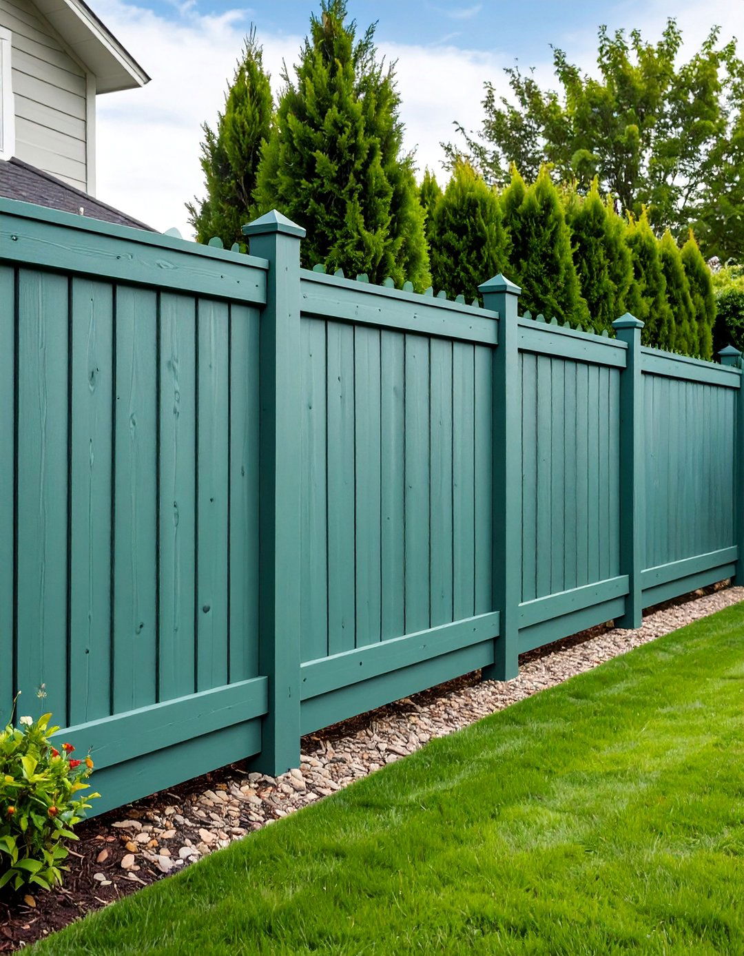 Sage Green Wooden Panel Privacy Fence - 25 Sage Green Garden Fence Ideas