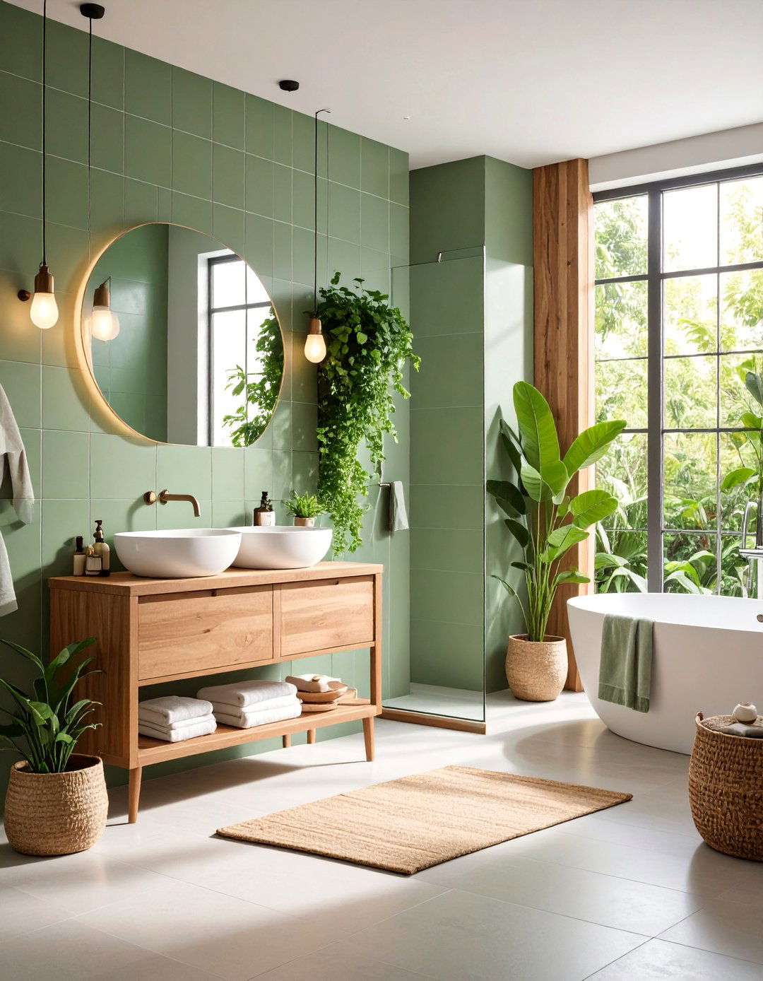 Sage Green Zen Bathroom Haven - 25 Zen Bathroom Ideas