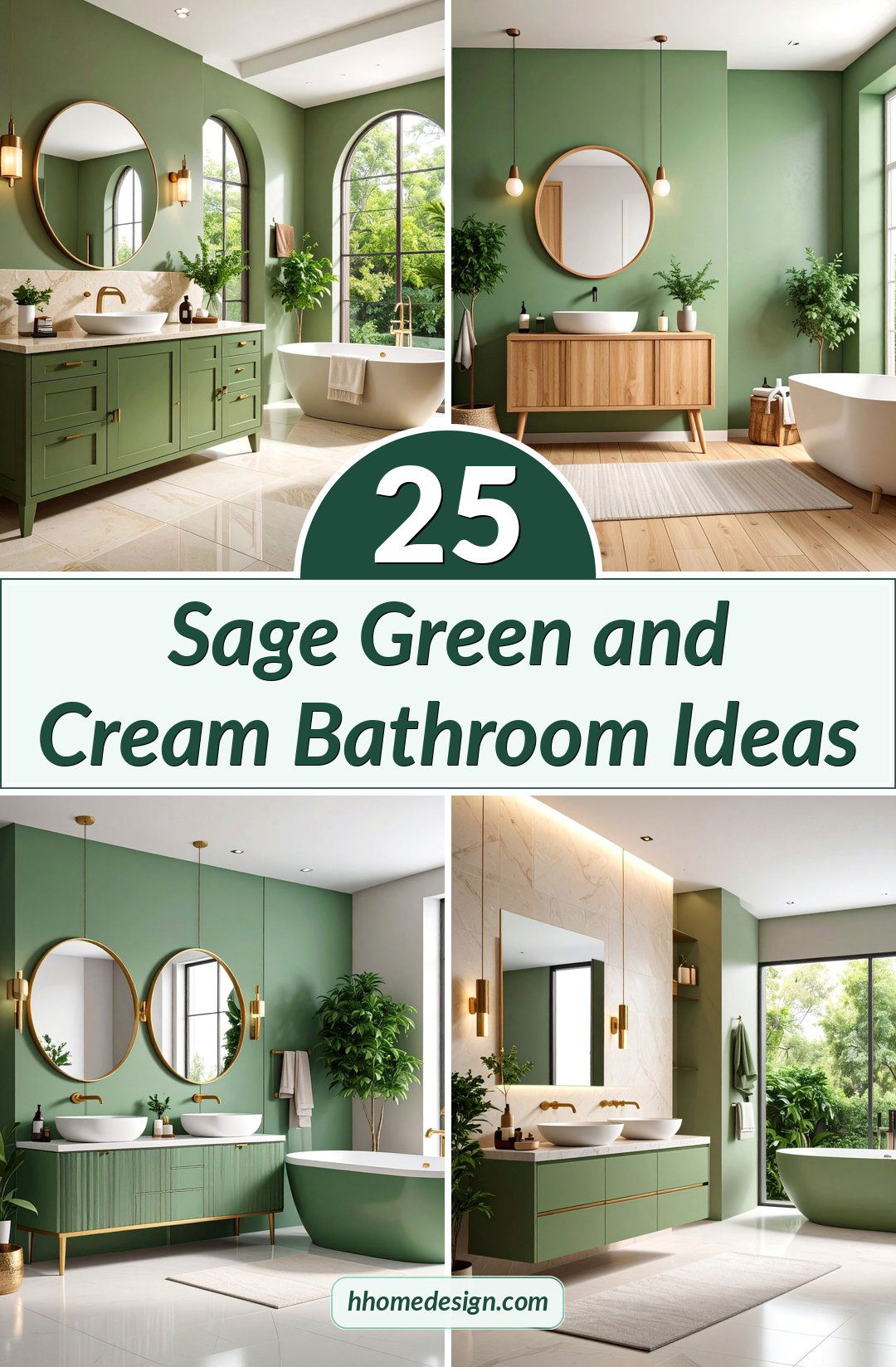 25 Sage Green and Cream Bathroom Ideas