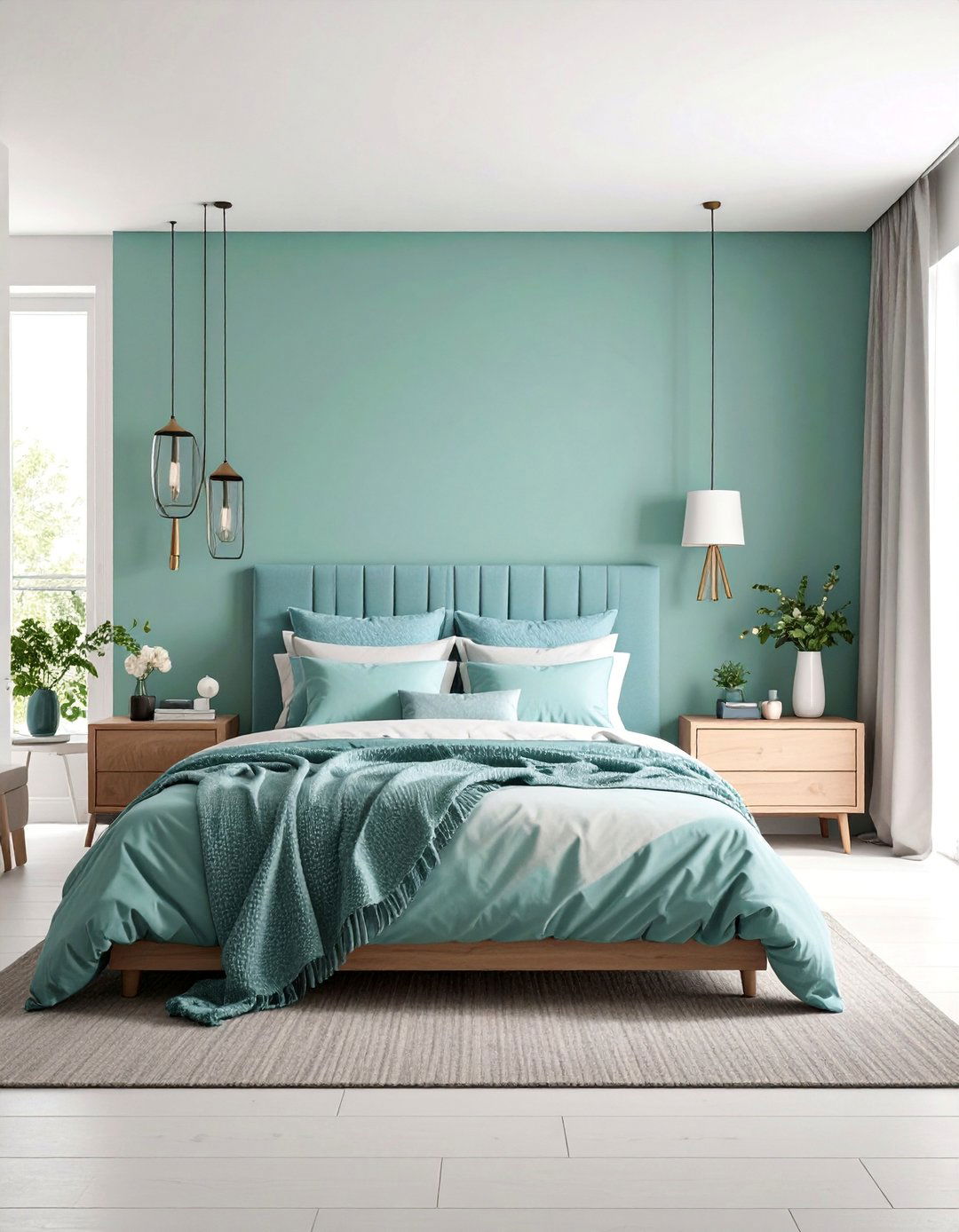 Sage Green and Light Blue Minimalist Bedroom Calm - 25 Blue and Green Color Combos for Decorating