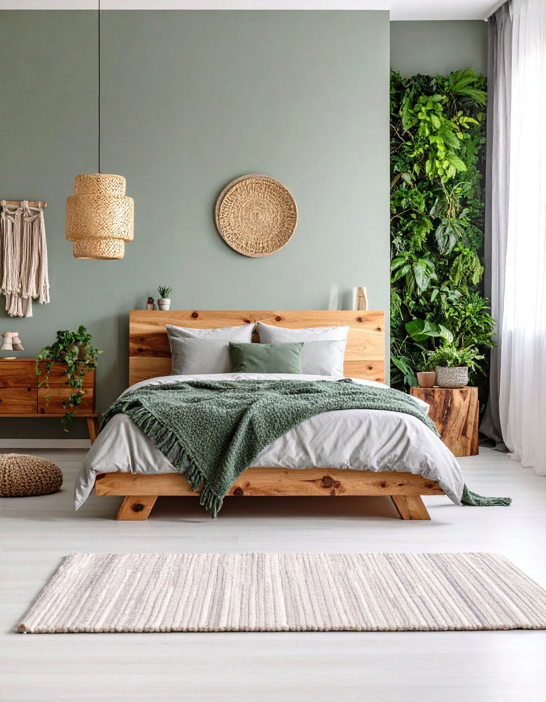 Sage Green and Mushroom Grey Organic Modern Bedroom - 25 Green and Grey Bedroom Ideas