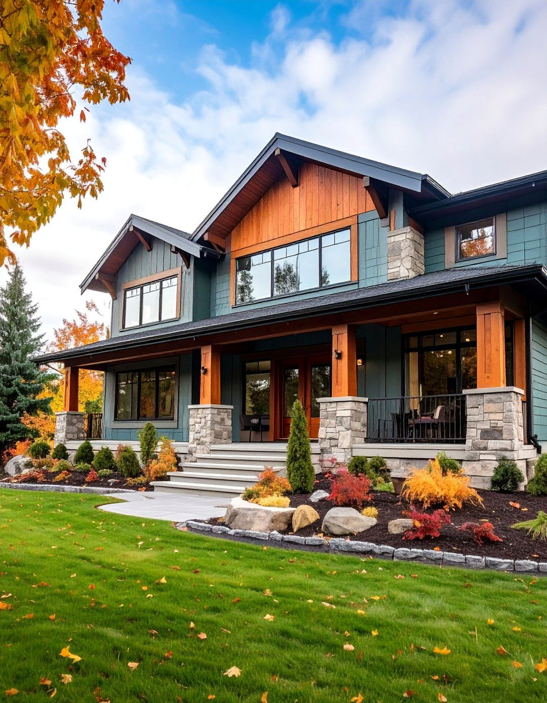 Sage Green with Taupe Foundation Harmonious Balance - 25 Exterior House Color Schemes With Sage Green Siding