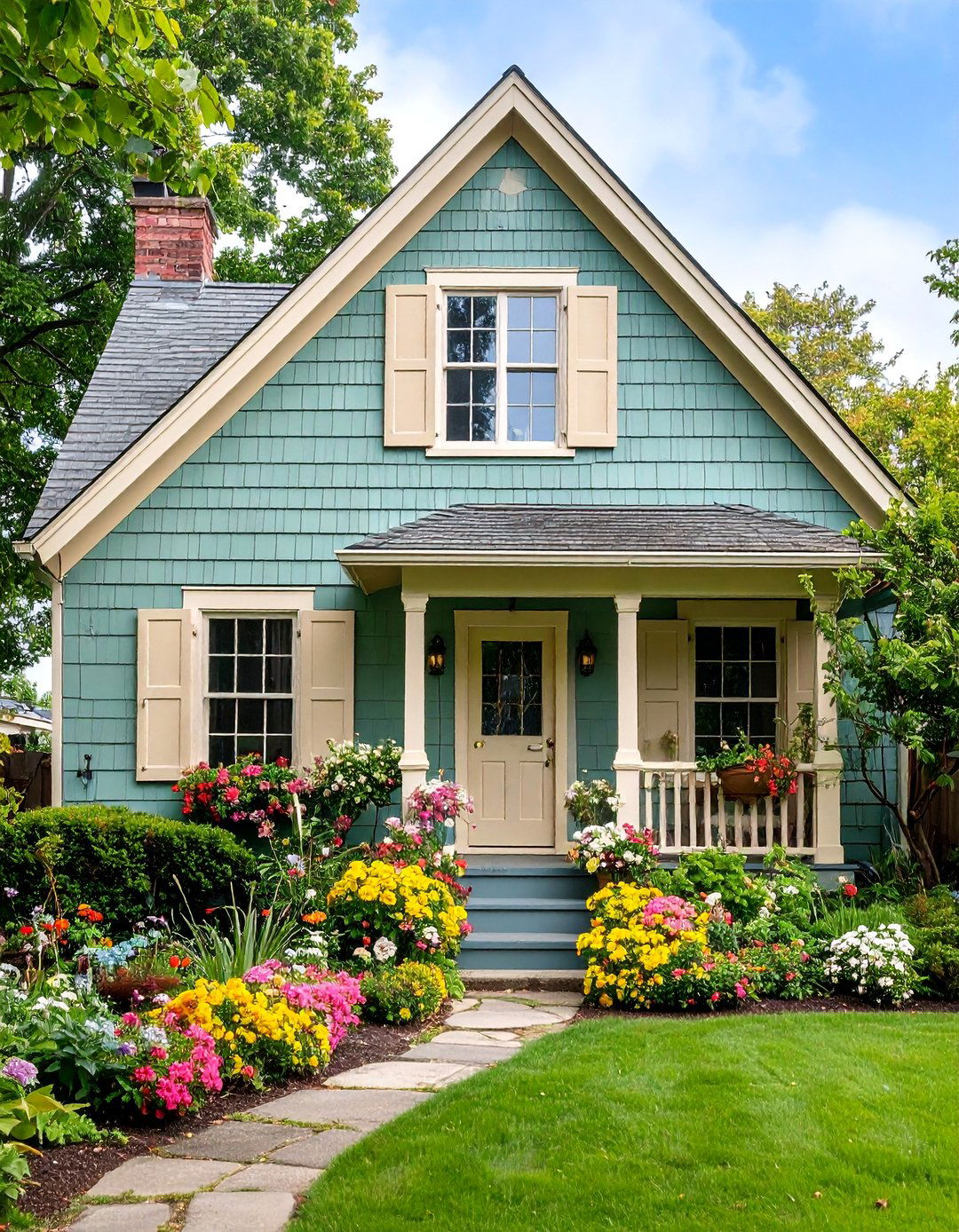 Sage Green with Warm Beige Cozy Comfort - 25 Exterior House Color Schemes With Sage Green Siding