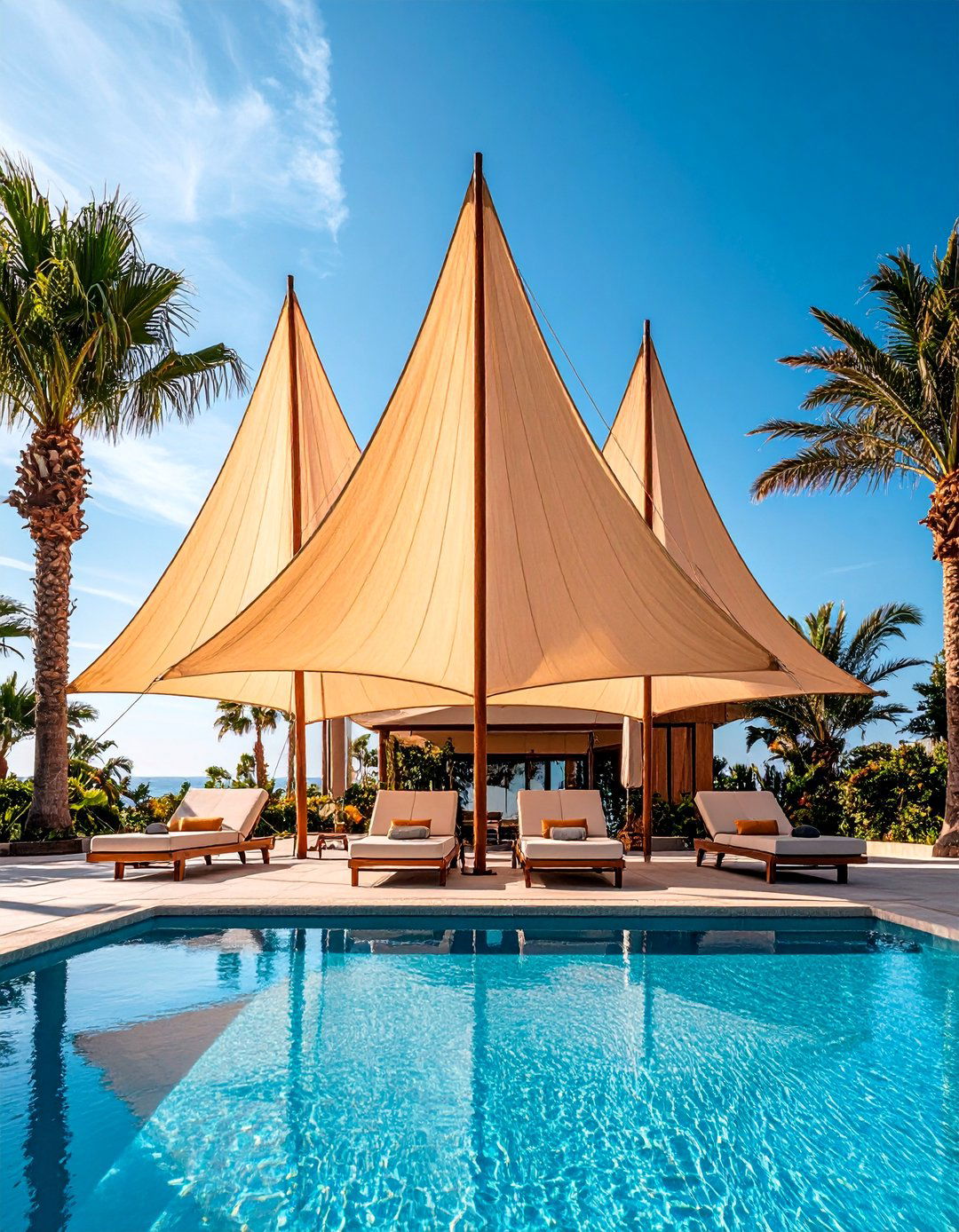 Sail Shaded Pool Deck Garden Shade Oasis - 25 Garden Shade Ideas