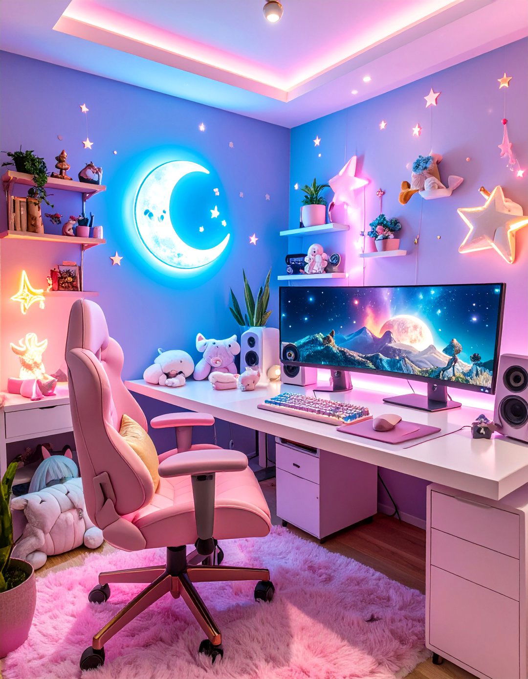 Sailor Moon Magical Gaming Setup - 25 Pink Gaming Setup Ideas