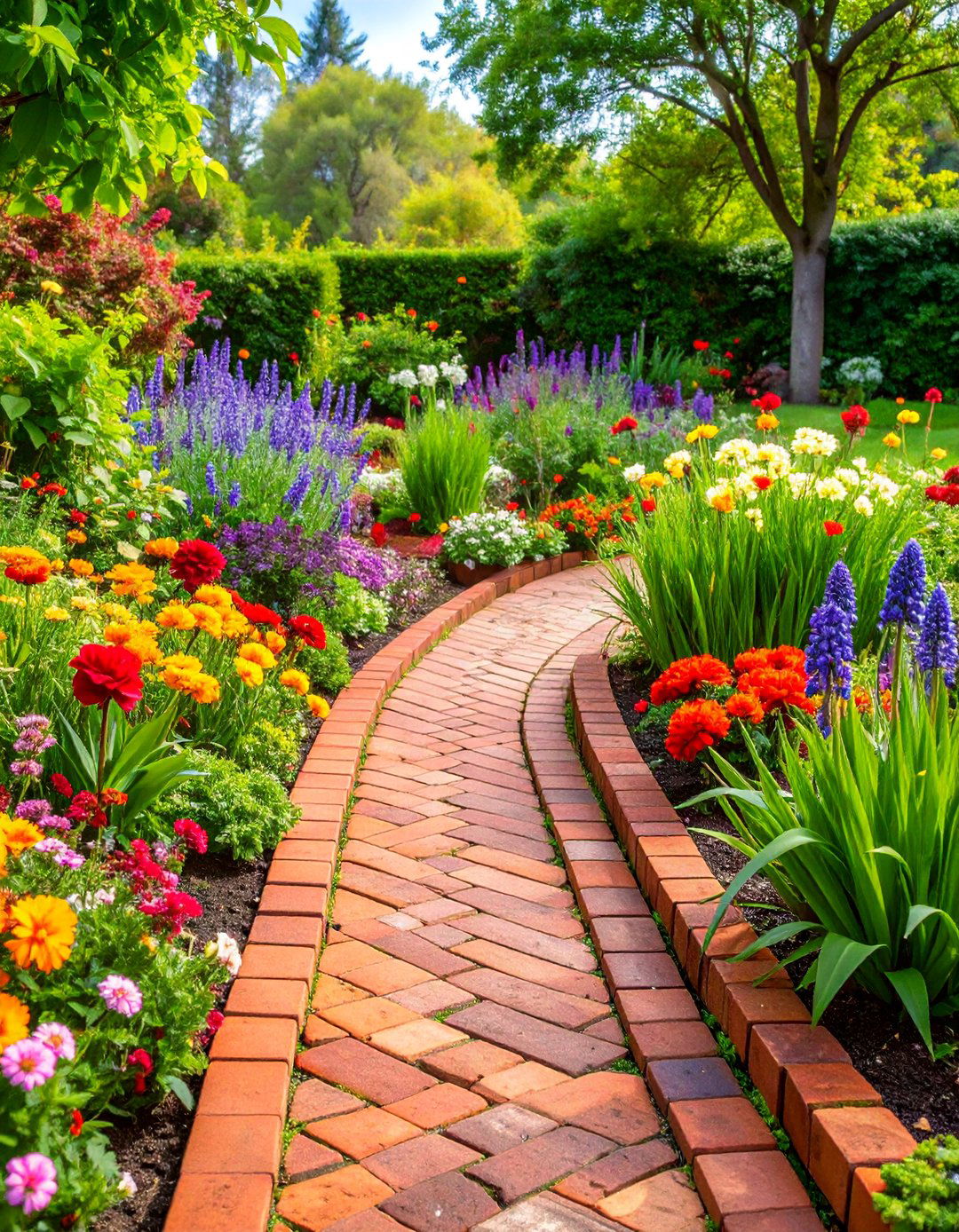 Salvaged Brick Pathway Edging - 25 Recycled Garden Edging Ideas