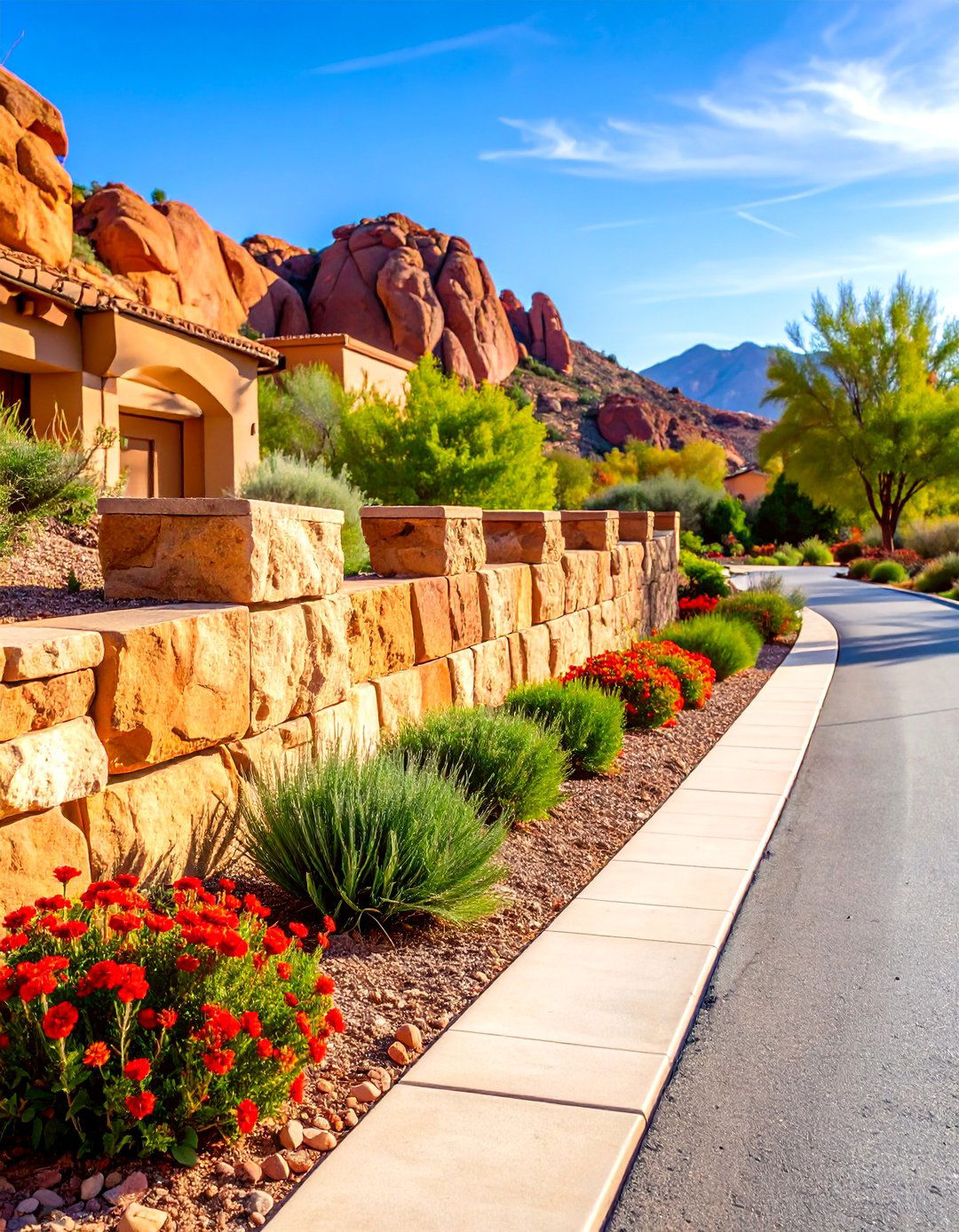 Sandstone Block Edging - 25 Gravel Driveway Edging Ideas