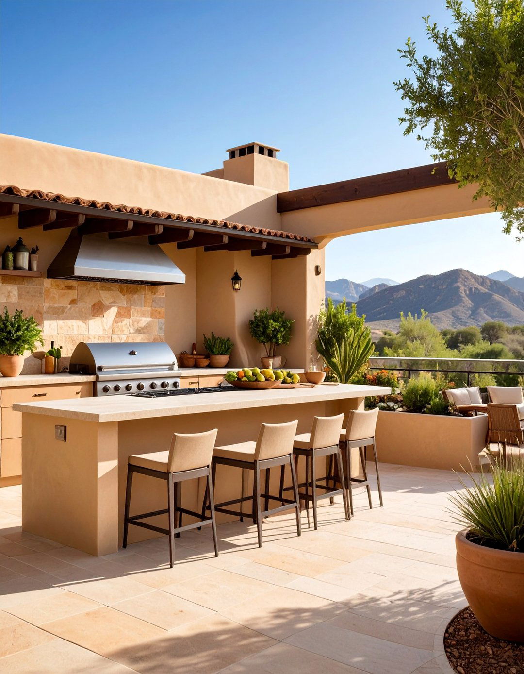 Sandstone Outdoor Kitchen Wall - 25 Stone Wall Ideas