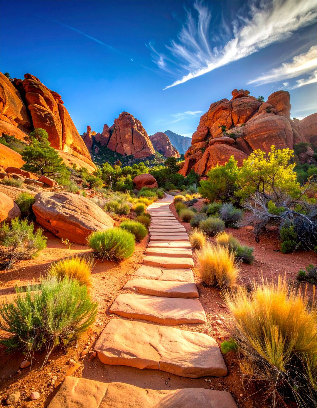 Sandstone Rustic Trail - 25 Rock Walkway Ideas