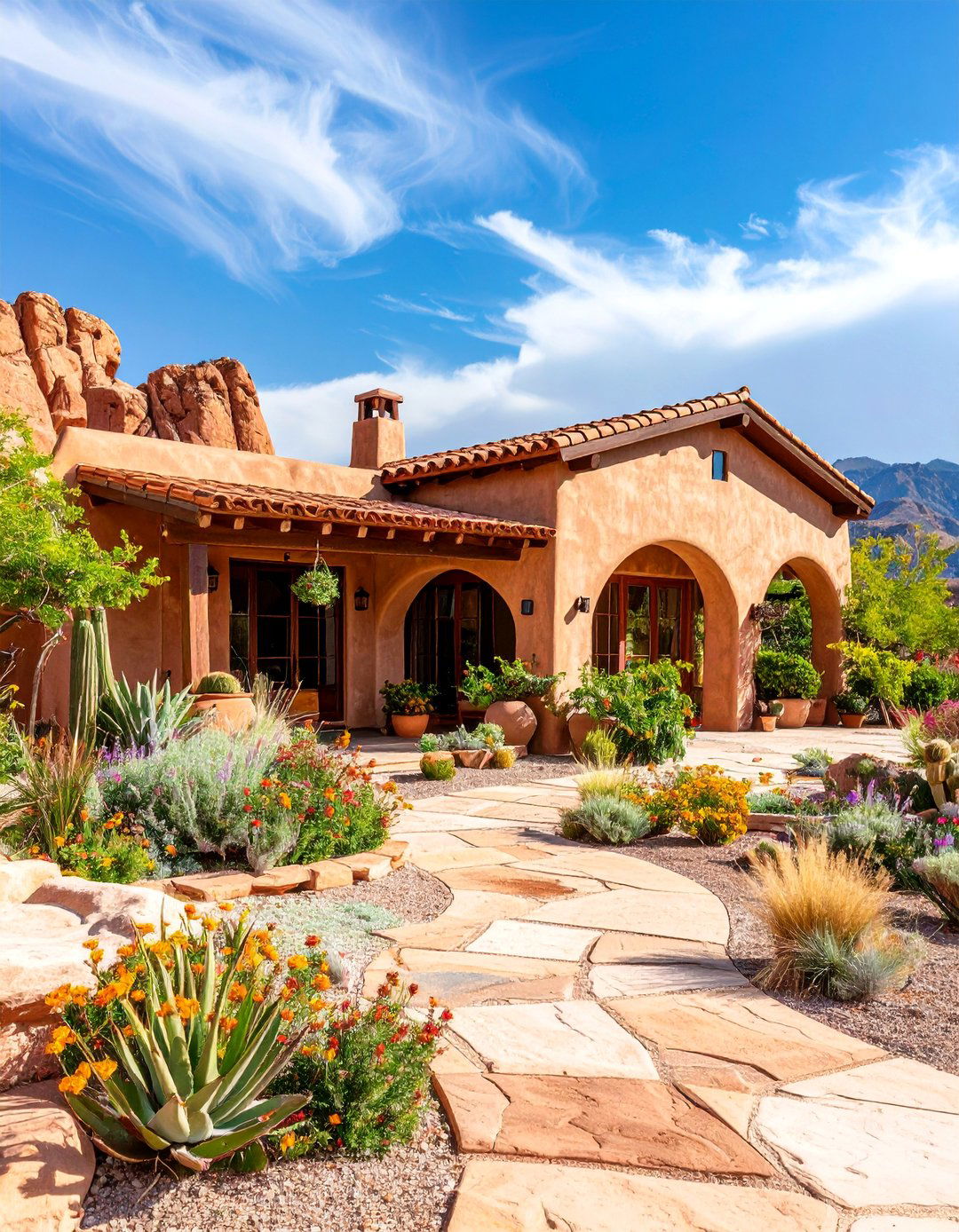 Sandstone Southwestern Adobe Style - 25 Stone Exterior Home Ideas