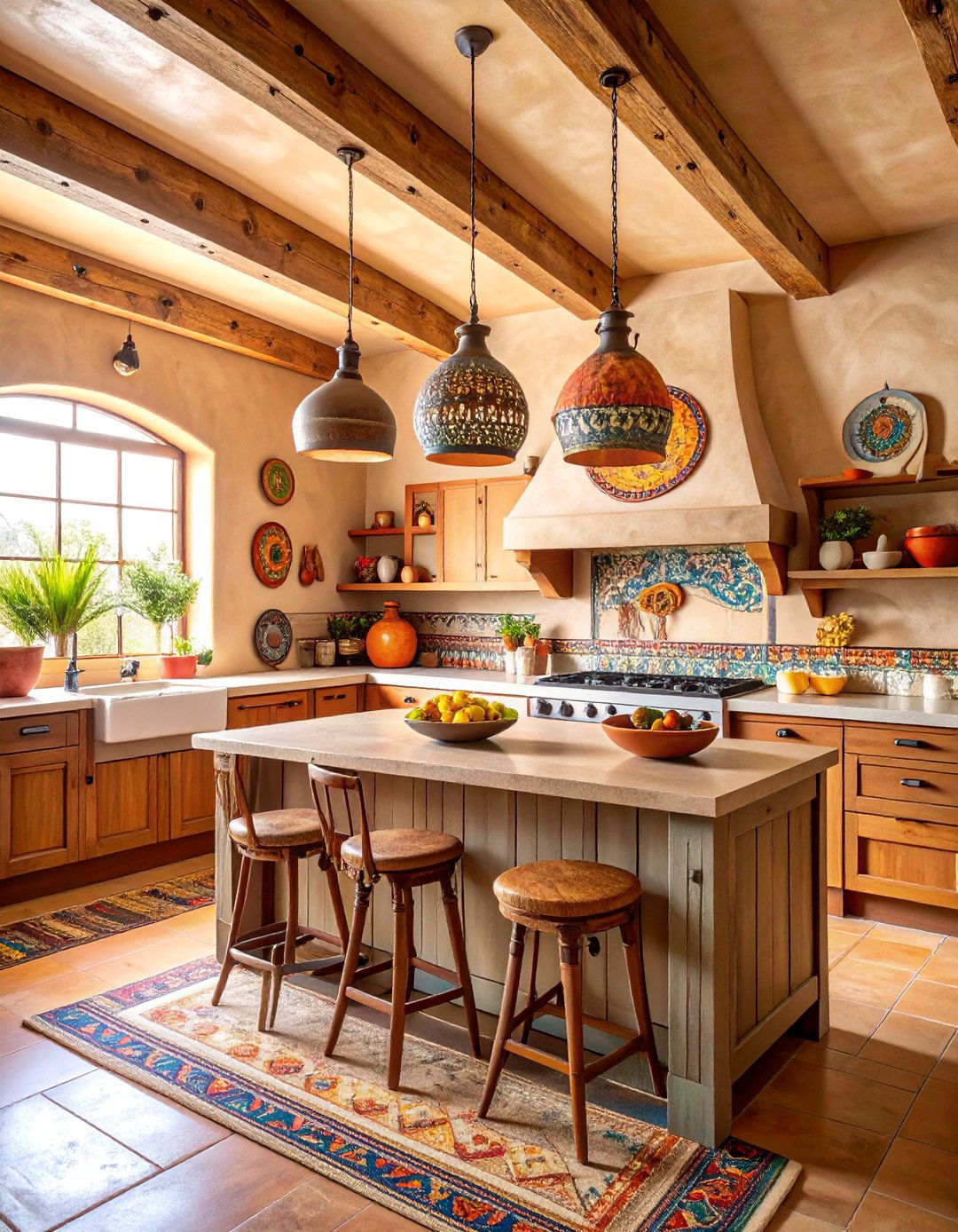Santa Fe Style Kitchen with Artistic Flair - 25 Southwestern Kitchen Ideas