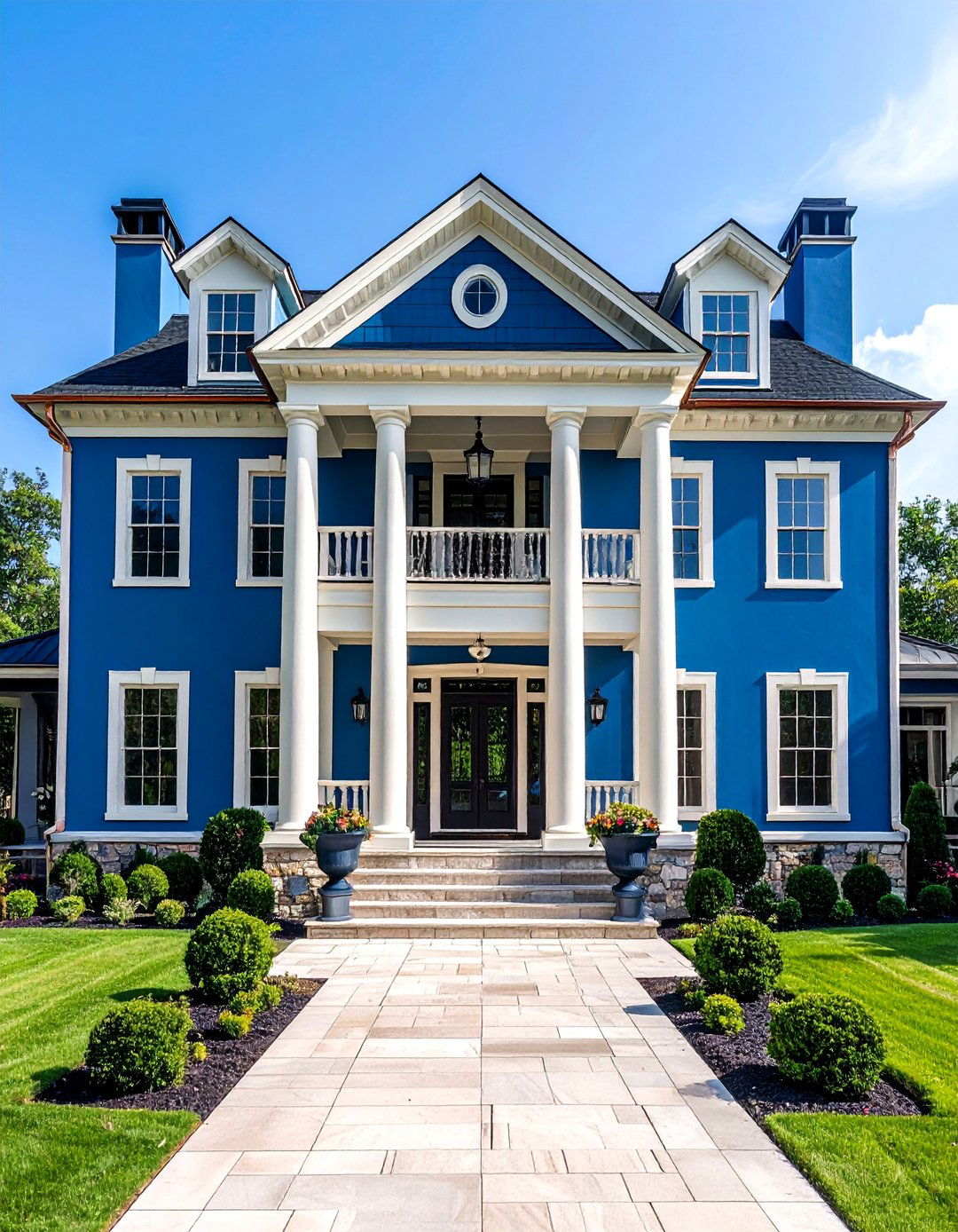 Sapphire Blue Luxury Estate Style - 25 Blue Exterior House Colors
