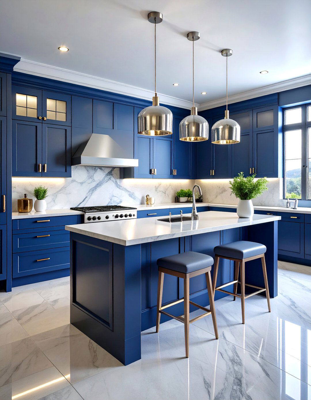 Sapphire Blue and Silver Kitchen Paradise - 25 Art Deco Kitchen Ideas