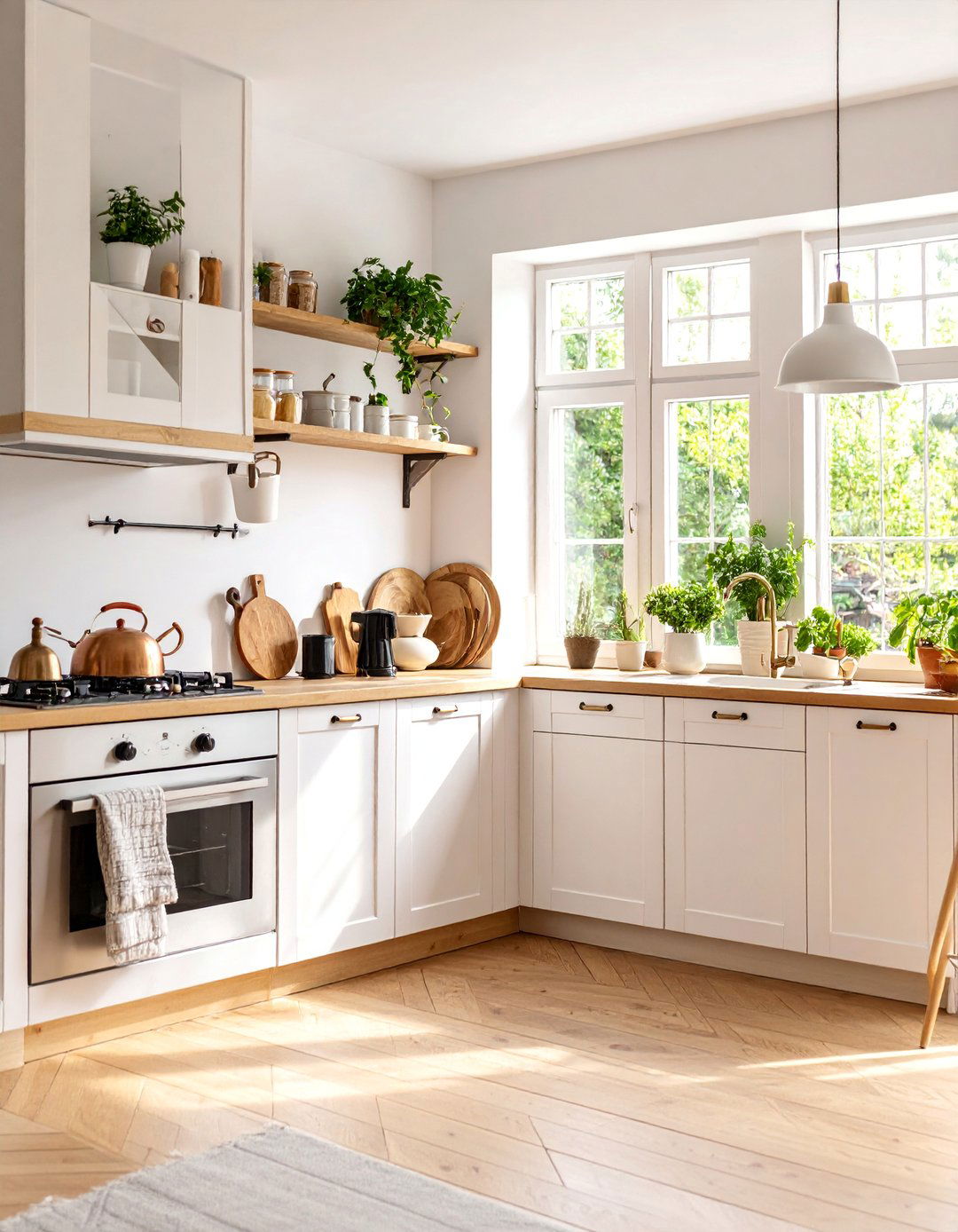 Scandinavian Bay Window Coffee Station - 25 Bay Window Ideas
