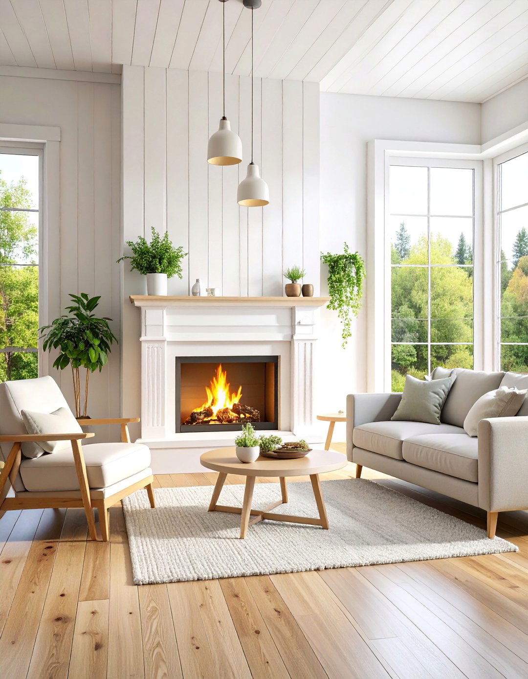 Scandinavian Clean Lines Design - 25 Electric Fireplace Ideas With Tv Above