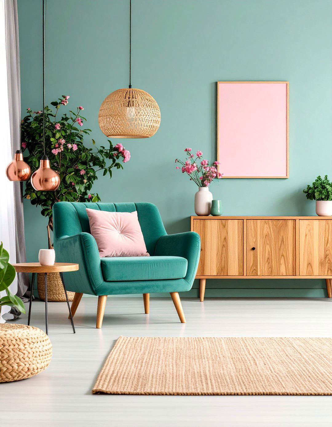 Scandinavian Color Pop with Muted Accent Hues - 25 Scandinavian Living Room Ideas