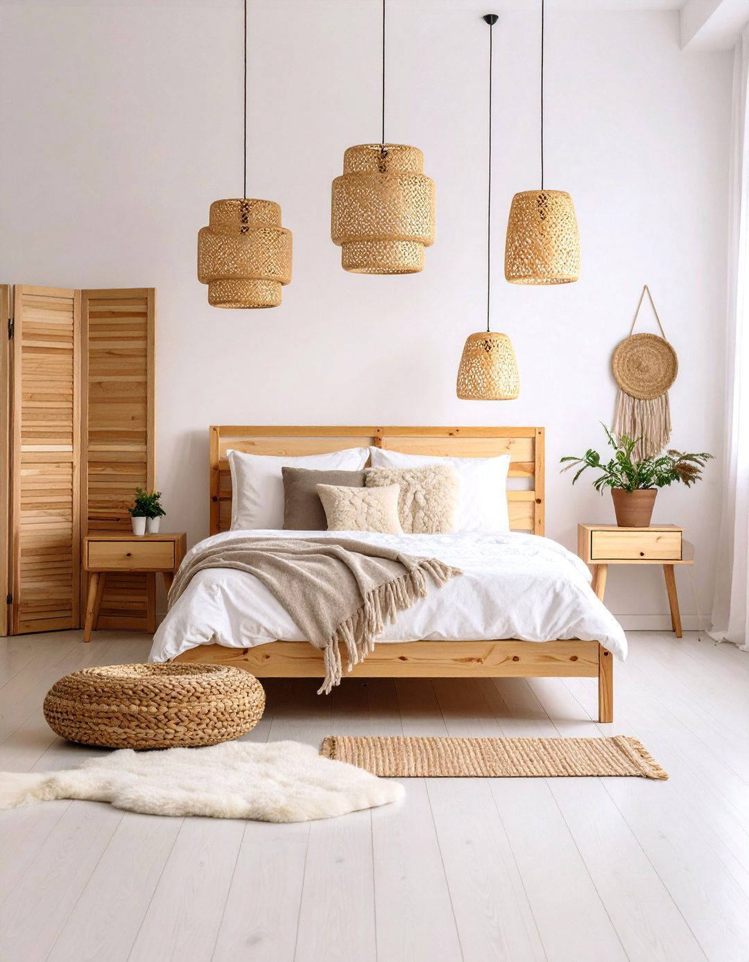 Scandinavian Cottage Bedroom with Light Woods - 25 Cottage Bedroom Ideas
