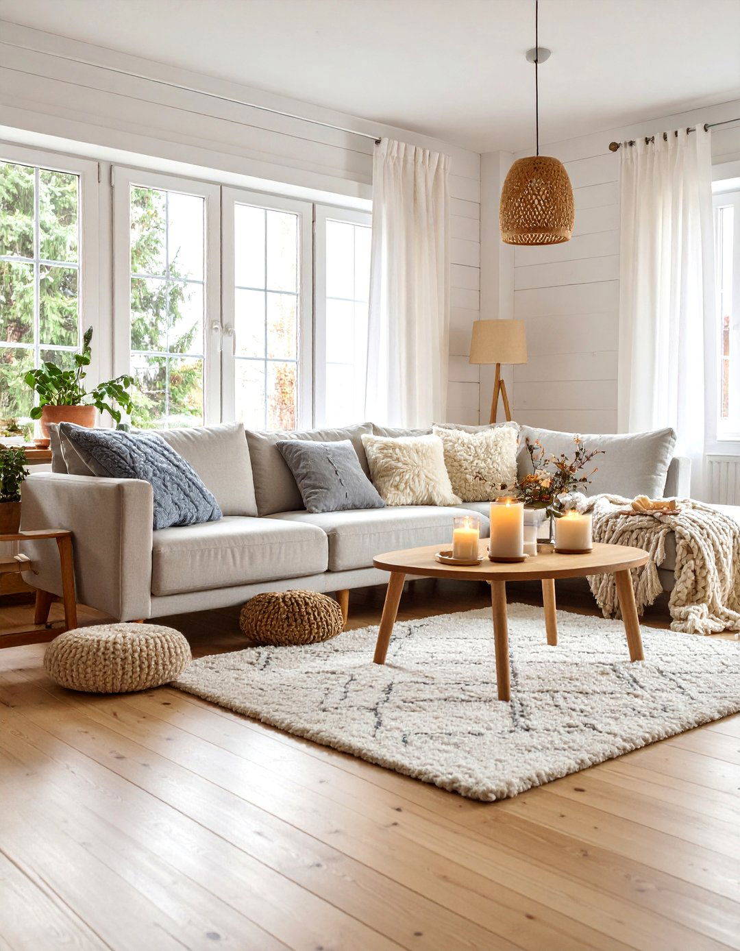 Scandinavian Cottage Living Room with Hygge Elements - 25 Cottage Living Room Ideas