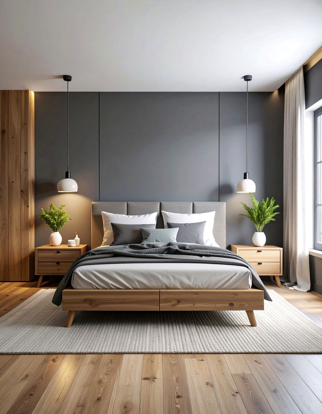 Scandinavian Dark Grey Minimalism - 25 Dark Grey Bedroom Ideas