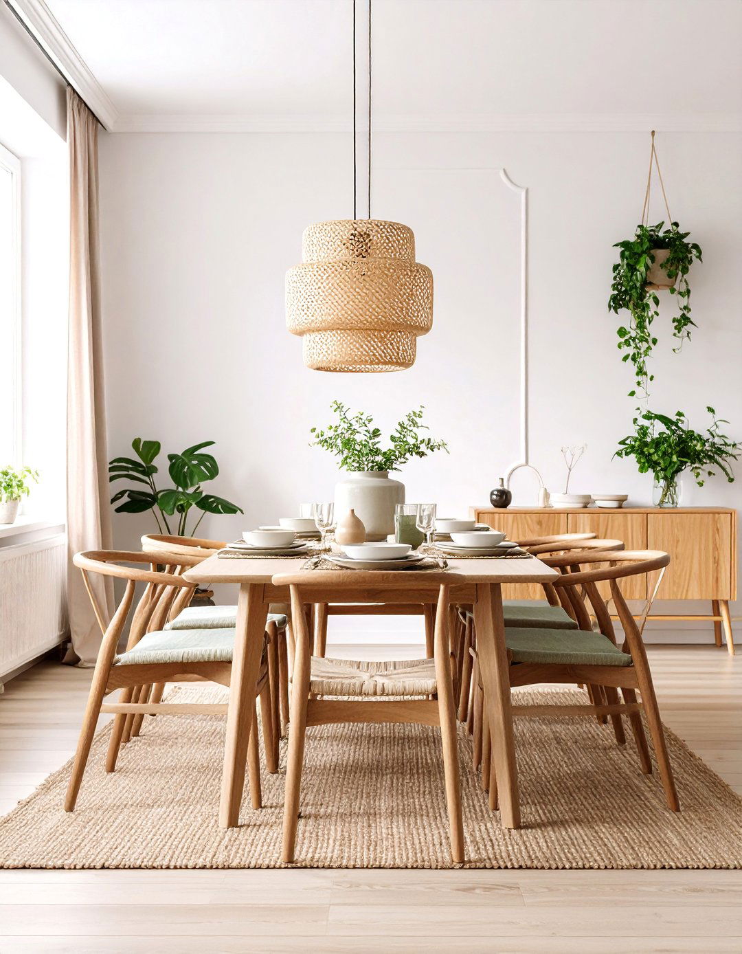 Scandinavian Dark Wood Floor Dining Room with Light Contrasts - 25 dark wood floor dining room ideas