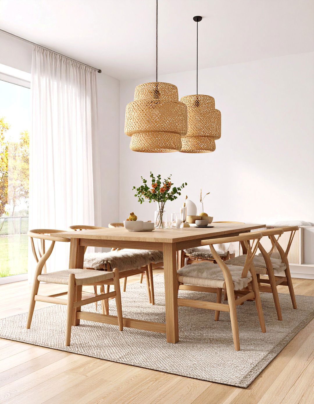Scandinavian Eclectic Dining Room with Warm Textures - 25 Eclectic Dining Room Ideas