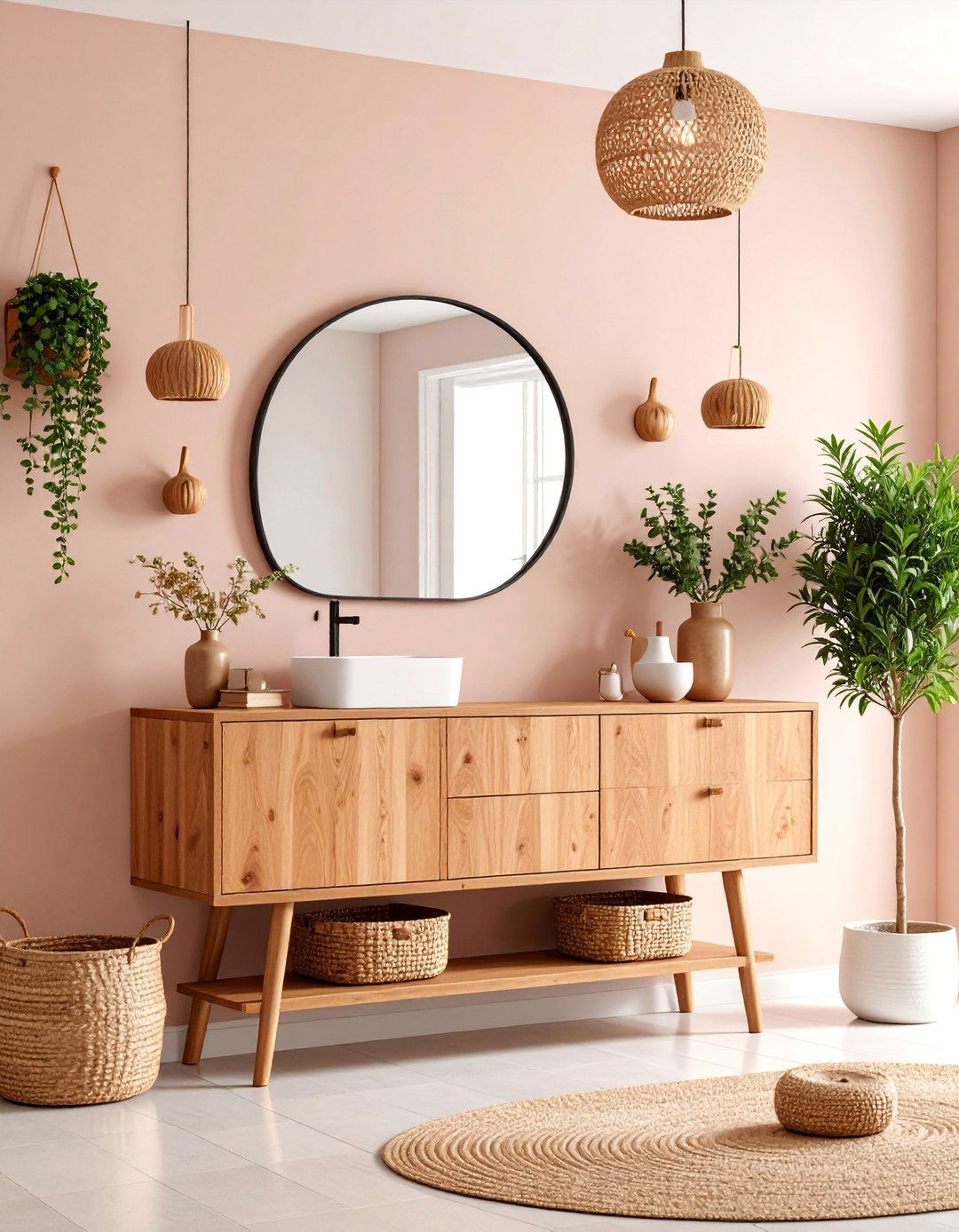 Scandinavian Floating Console Design - 25 Scandinavian Entryway Ideas