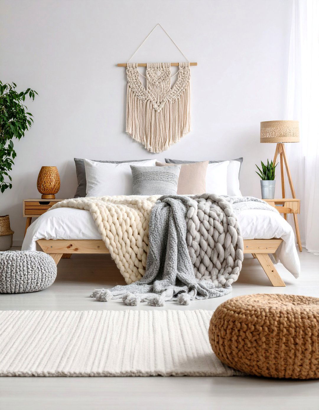 Scandinavian Futon Bedroom with Natural Wood Accents - 25 Futon Bedroom Ideas