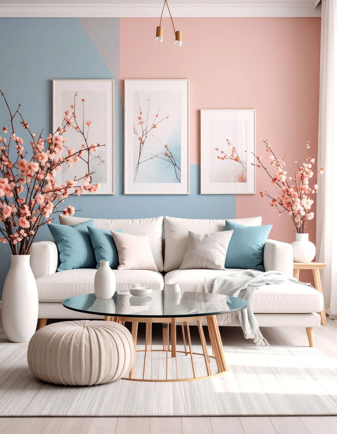 Scandinavian Gallery Wall with Minimalist Art - 25 Scandinavian Living Room Ideas
