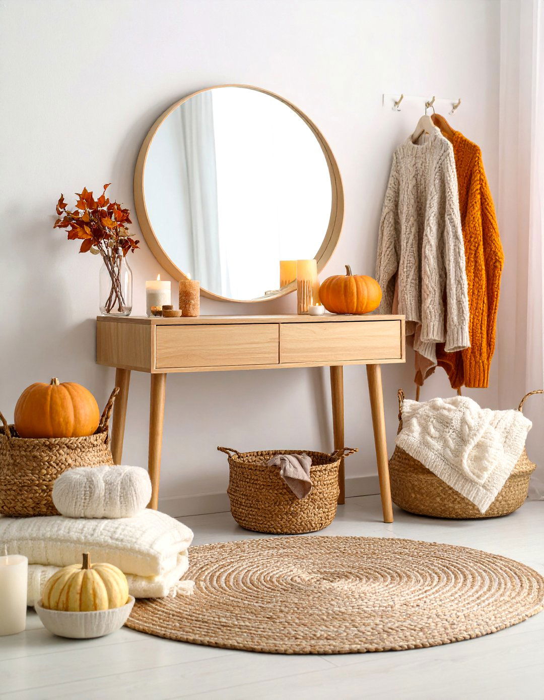 Scandinavian Hygge Beauty Retreat with Cozy Elements - 25 Makeup Room Ideas