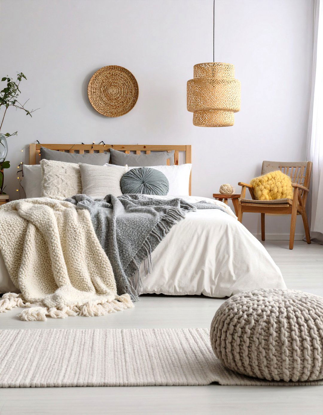 Scandinavian Hygge Bedroom with Cozy Textiles - 25 Relaxing Bedroom Ideas