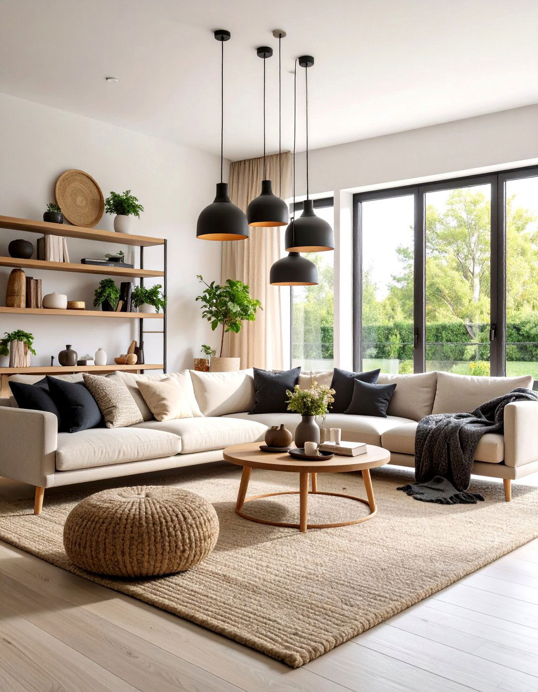 Scandinavian Hygge Black and Beige Living Room - 25 Black and Beige Living Room Ideas