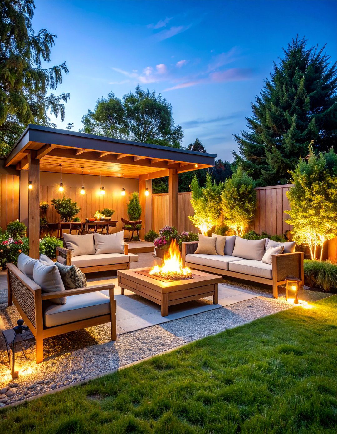Scandinavian Hygge Outdoor Space with Cozy Elements - 25 Large Backyard Ideas