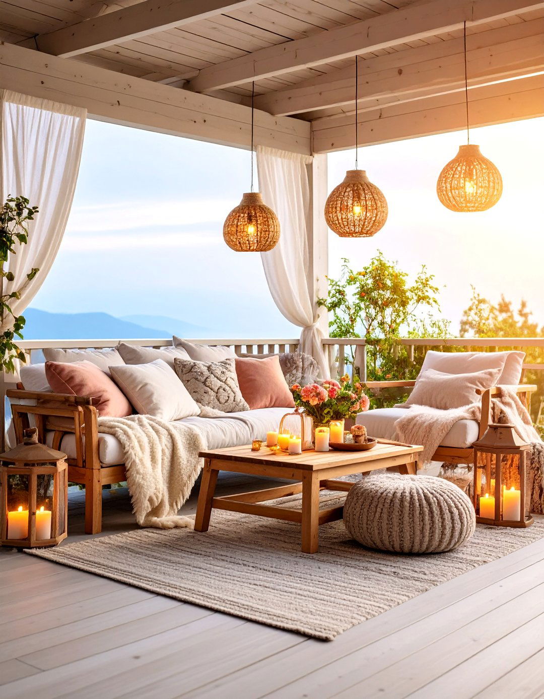 Scandinavian Hygge Veranda with Natural Wood - 25 Veranda Ideas
