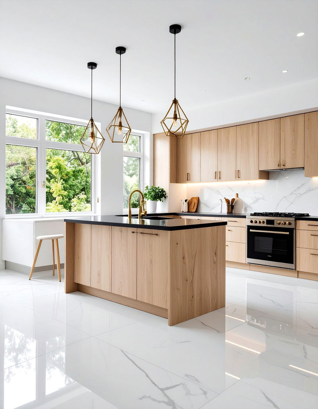 Scandinavian Inspired Black Granite Kitchen - 25 Black Granite Countertops Kitchen Ideas
