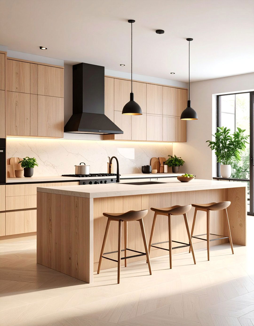Scandinavian Inspired Black and Beige Kitchen - 25 black and beige kitchen ideas