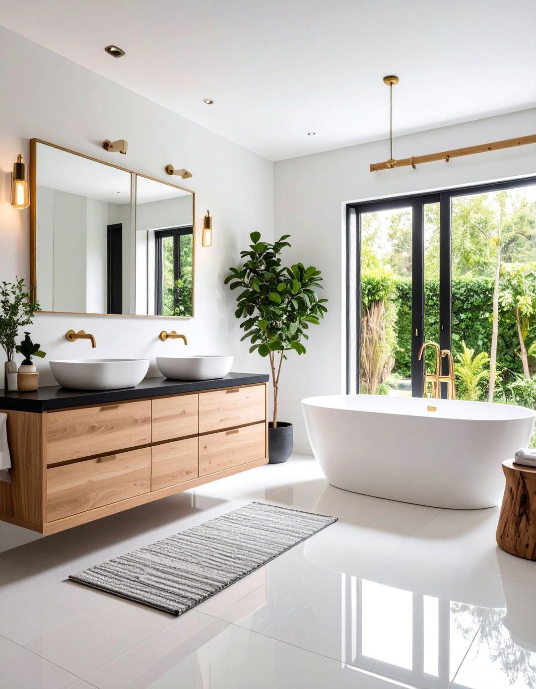 Scandinavian Inspired Black and Gold Bathroom - 25 Black and Gold Bathroom Ideas