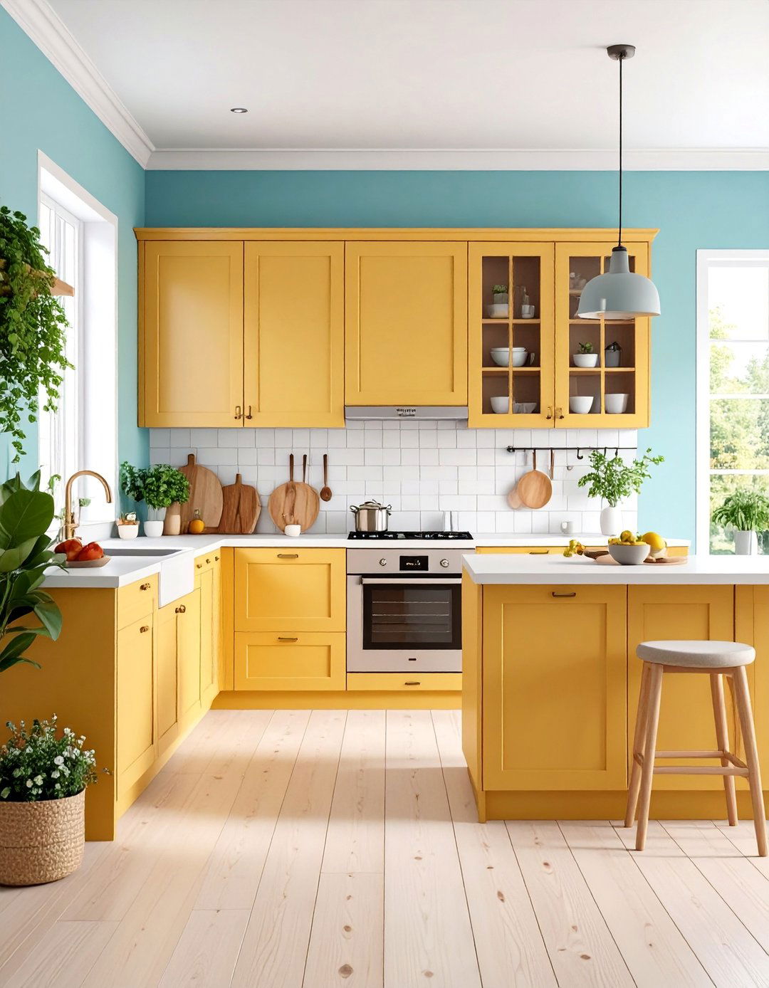 Scandinavian Inspired Light Wood Floor to Ceiling Cabinets - 25 Floor to Ceiling Kitchen Cabinets