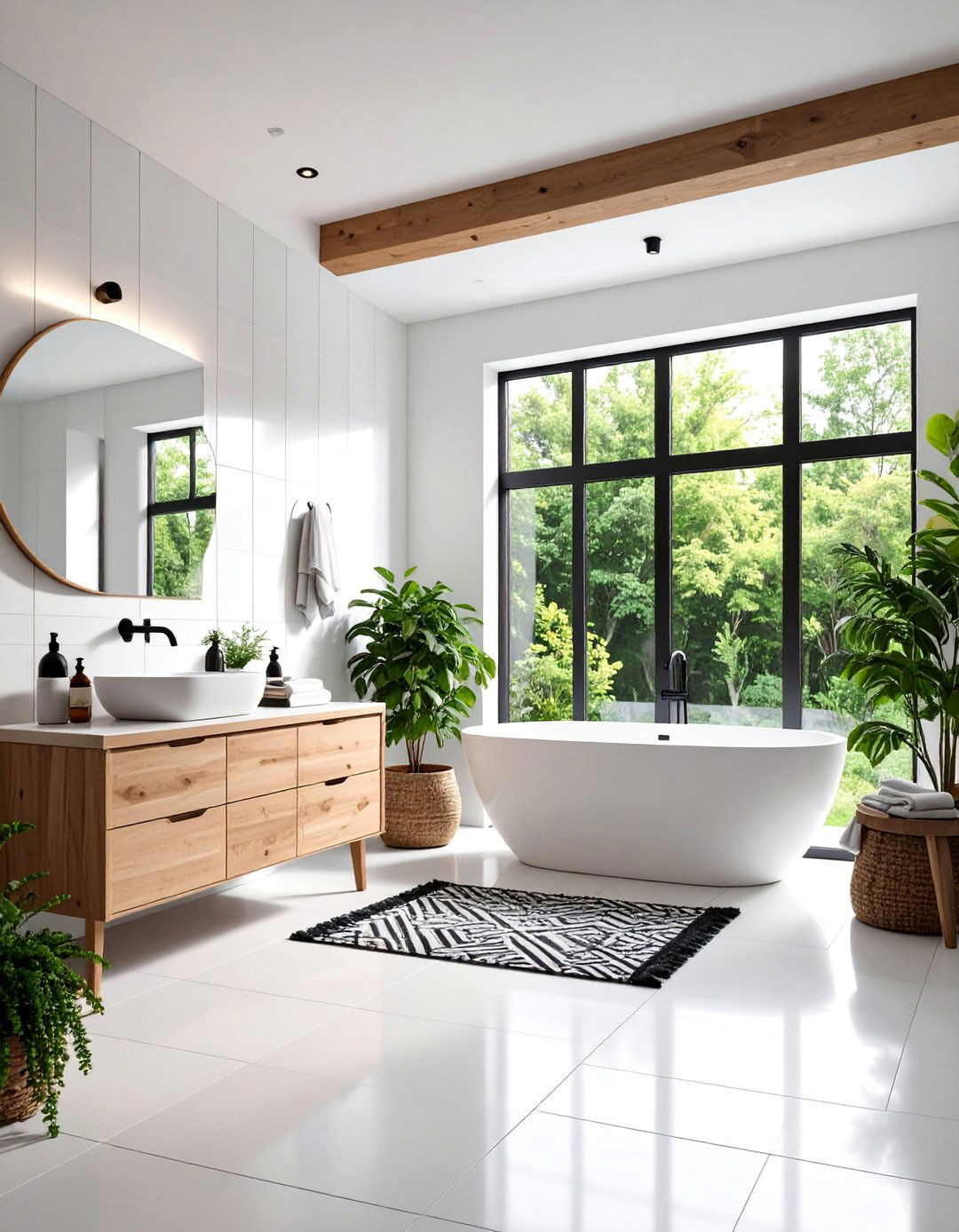 Scandinavian Inspired Minimalist Bathroom Tiles - 25 Black and White Bathroom Tile Ideas