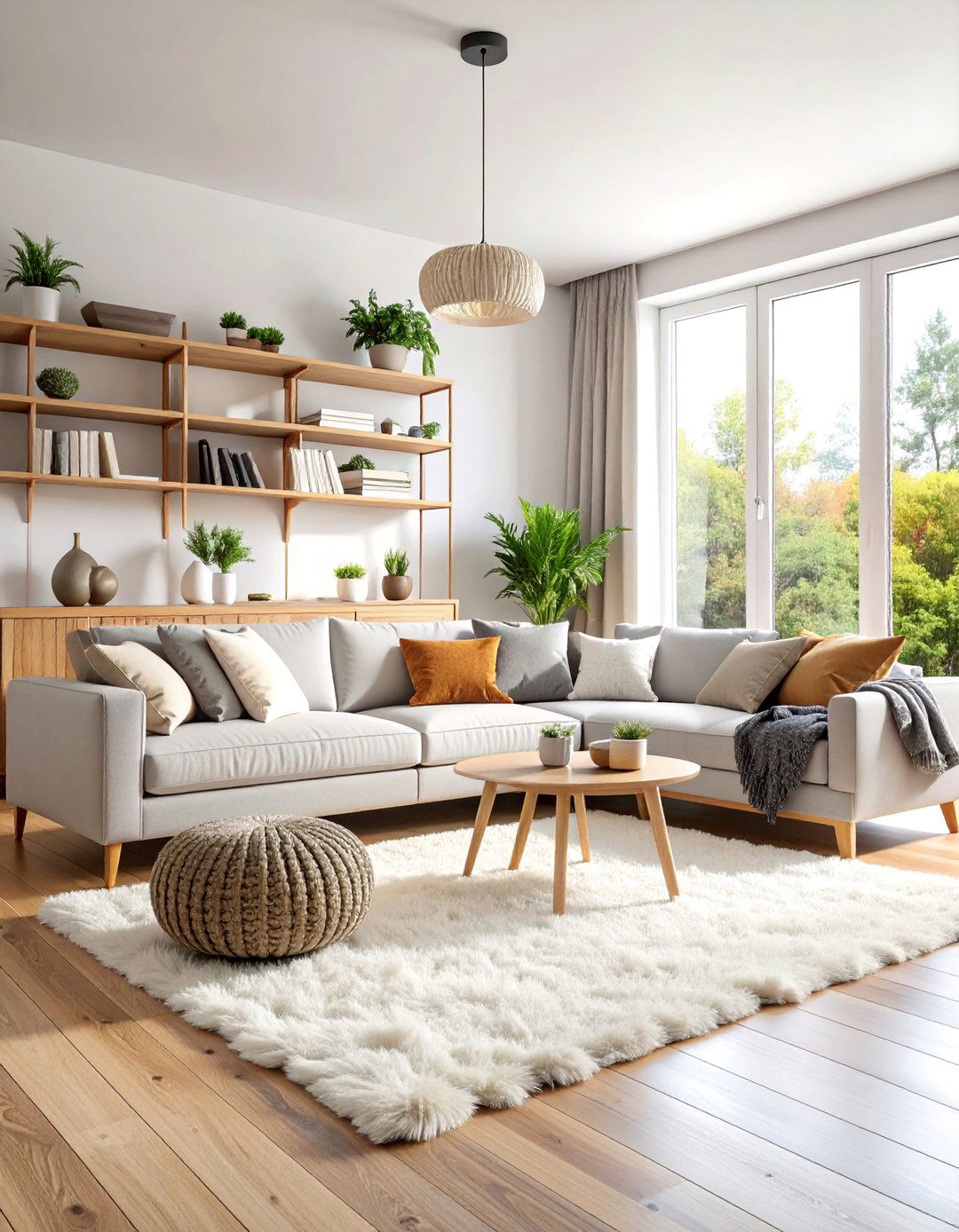 Scandinavian Inspired Minimalist Living Room - 25 Large Living Room Ideas