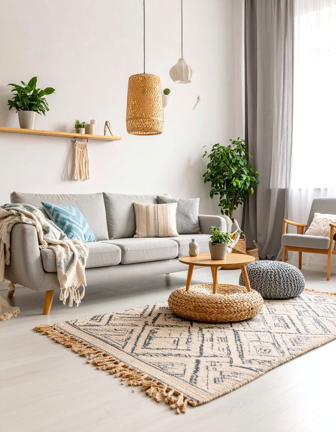 Scandinavian Inspired Neutral Living Room - 25 Budget Apartment Living Room Ideas