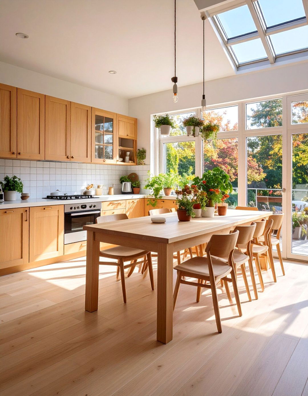 Scandinavian Inspired Sunroom Kitchen with Light Wood Accents - 25 Sunroom Kitchen Ideas