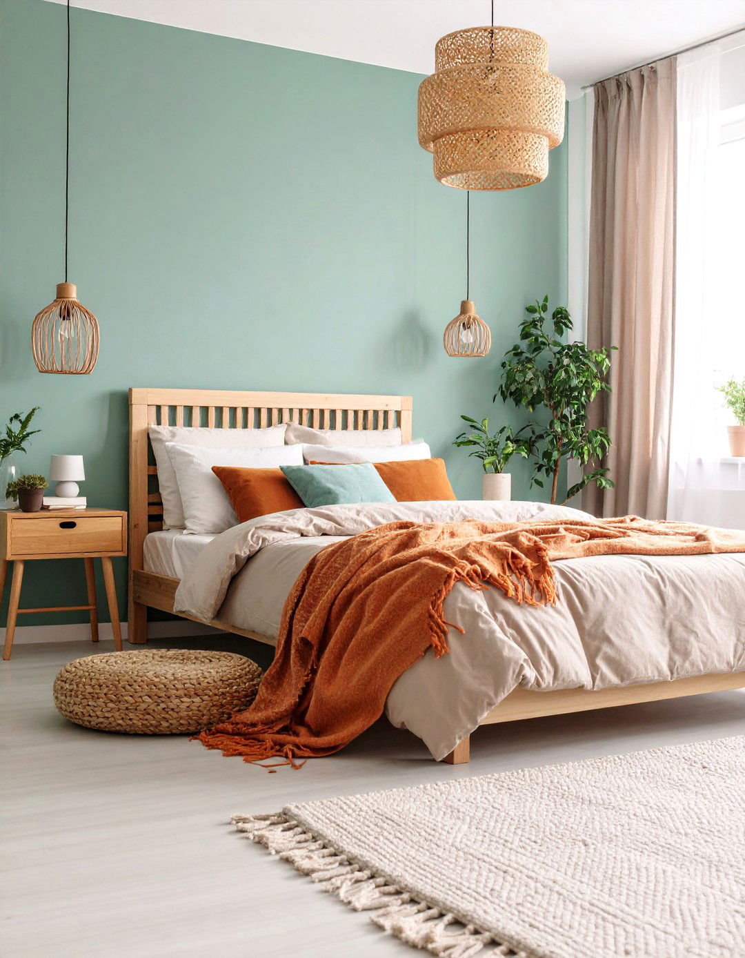 Scandinavian Inspired Teal with Warm Orange Hygge - 25 Teal and Orange Bedroom Ideas