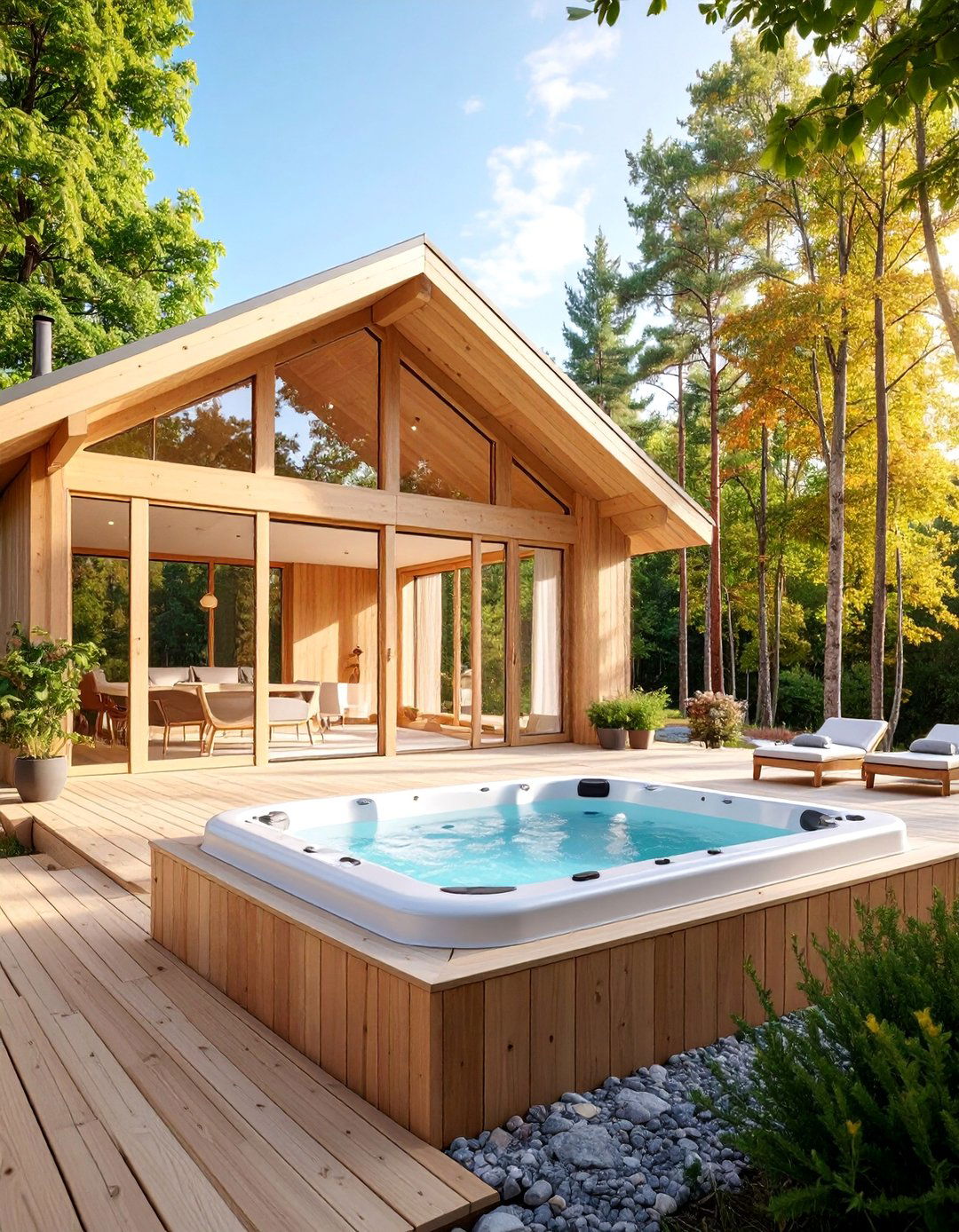 Scandinavian Inspired Timber Frame Design - 25 Hot Tub Enclosure Ideas