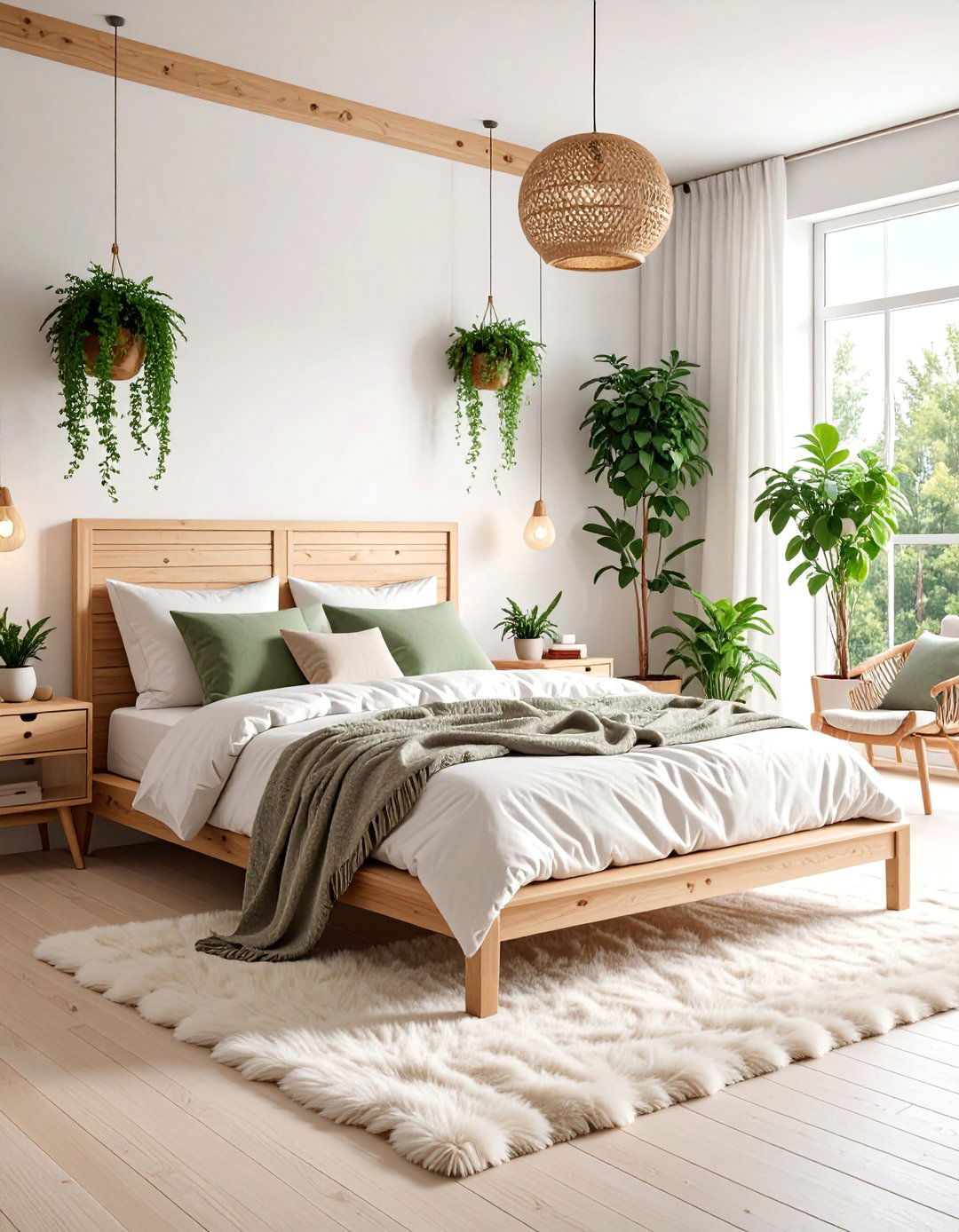 Scandinavian Inspired Zen Bedroom with Natural Wood Accents - 25 Zen Bedroom Ideas