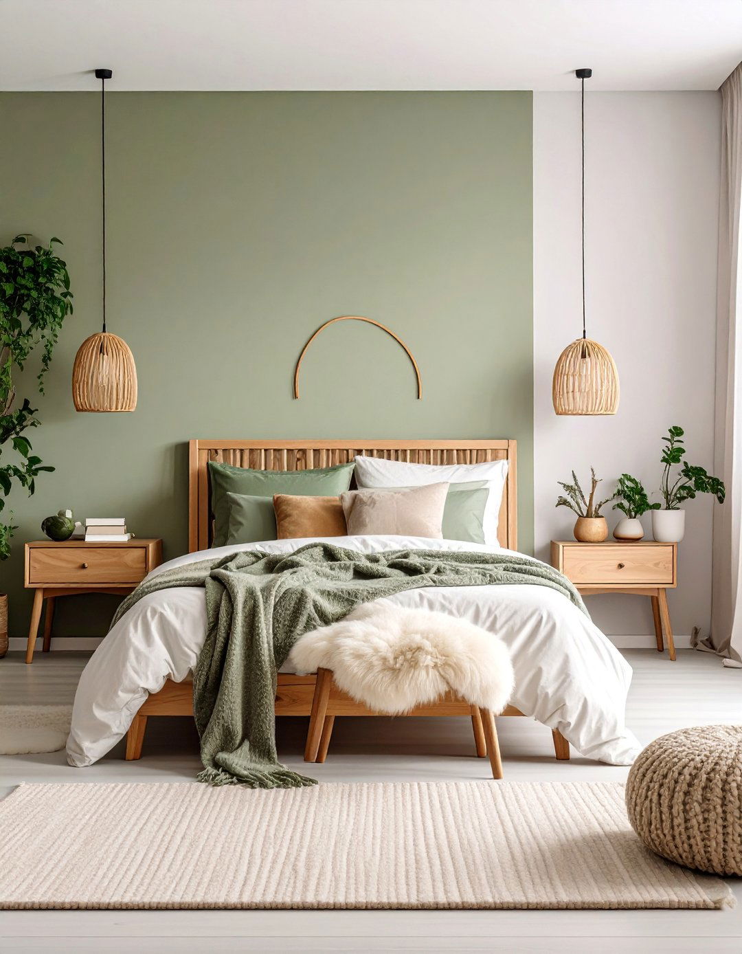 Scandinavian Khaki Bedroom with White Accents - 25 Khaki Bedroom Ideas
