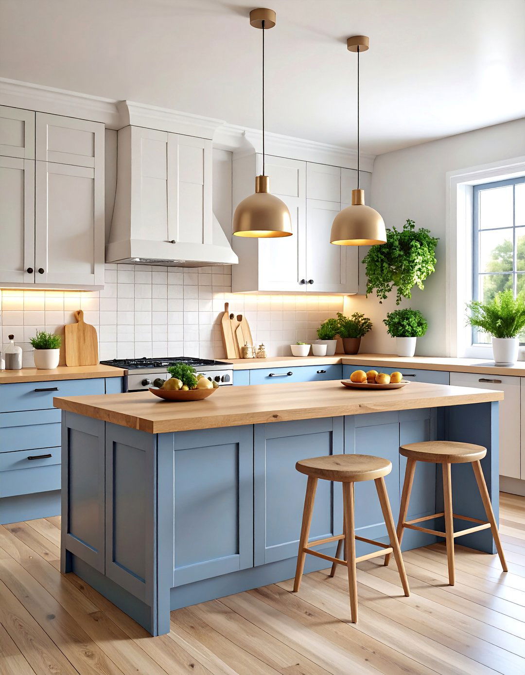 Scandinavian Kitchen with Light Wood and Grey Accents - 25 Grey and White Kitchen Ideas