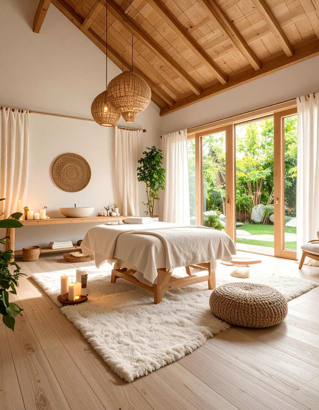 Scandinavian Light Massage Room with Hygge Elements - 25 Massage Room Setup Ideas