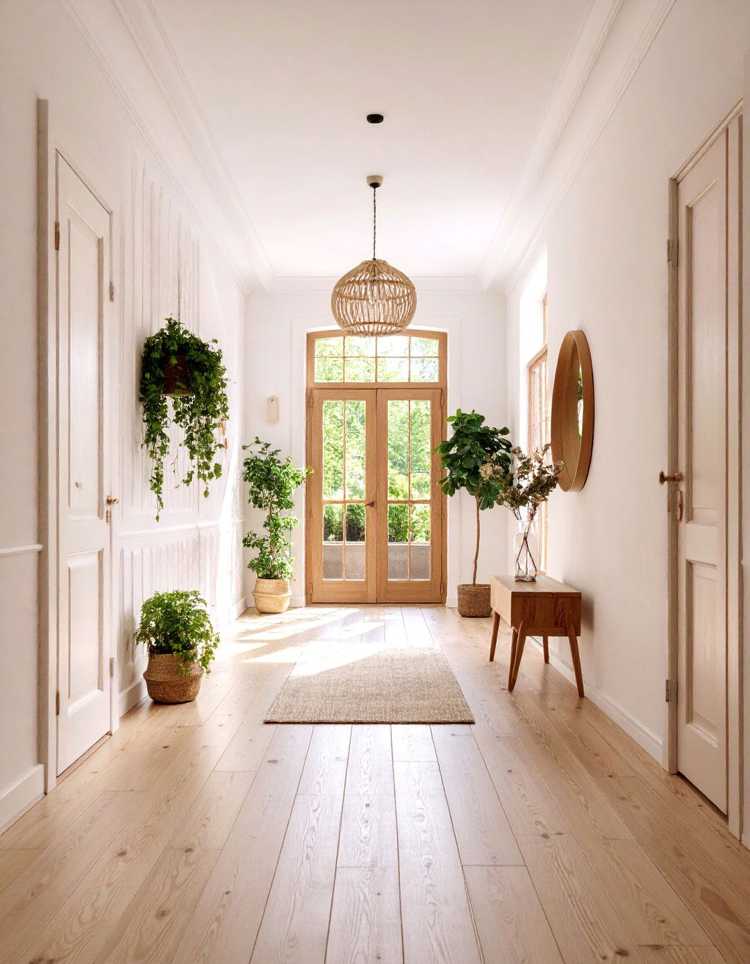 Scandinavian Light Wood Aesthetic - 25 Hallway Lighting Ideas