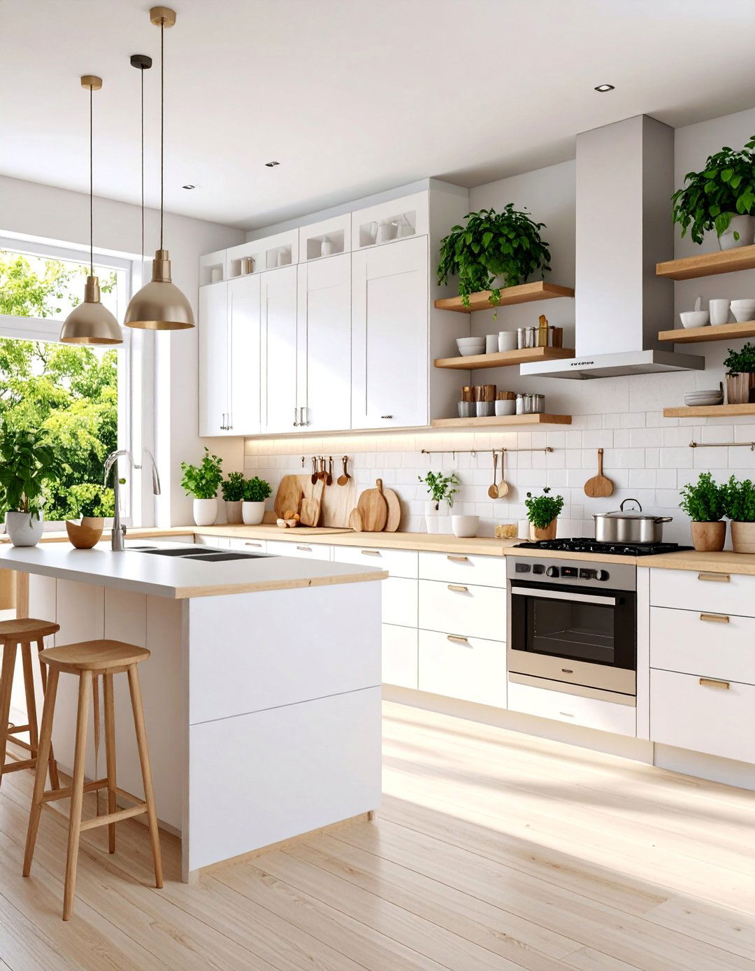 Scandinavian Light Wood and White Combination - 25 Floor to Ceiling Cabinets Ideas